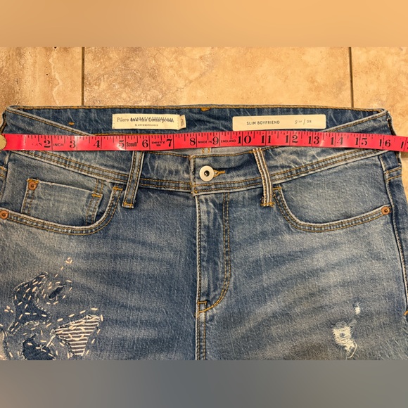 NWOT Anthropologie Pilcro Embroidered Patchwork
Floral Slim Boyfriend Jeans 28 - Picture 15 of 16